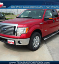 ford f 150 2012 red xlt gasoline 6 cylinders 2 wheel drive automatic 76108