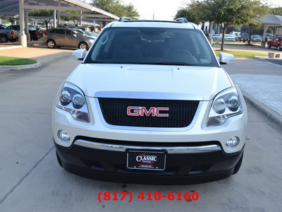 gmc acadia 2010 white suv slt 2 w dvd gasoline 6 cylinders front wheel drive automatic 76051