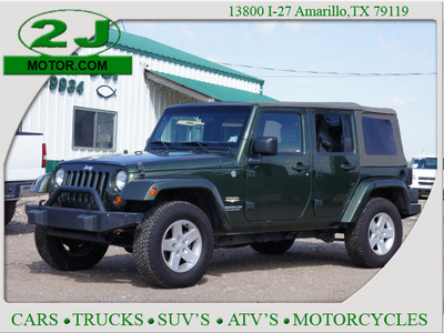 jeep wrangler unlimited 2007 green suv sahara gasoline 6 cylinders 4 wheel drive automatic 79119