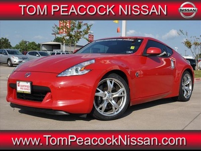 nissan 370z 2010 red coupe 6 cylinders 77090