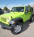 jeep wrangler 2013 green suv unlimited sport gasoline 6 cylinders 4 wheel drive automatic 81212