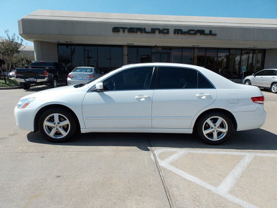 honda accord 2003 white sedan ex w leather gasoline 4 cylinders dohc front wheel drive automatic with overdrive 77074