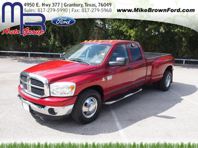 dodge ram 3500 2007 dk  red pickup truck slt diesel 6 cylinders 2 wheel drive 6 speed manual 76049