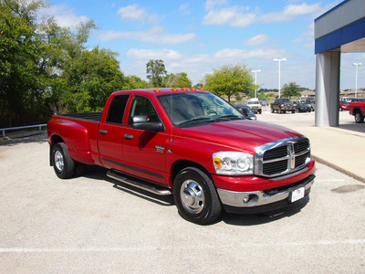 dodge ram 3500 2007 dk  red pickup truck slt diesel 6 cylinders 2 wheel drive 6 speed manual 76049