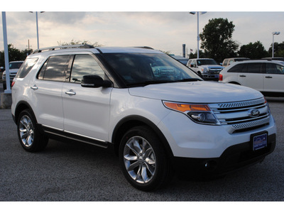 ford explorer 2013 white suv xlt flex fuel 6 cylinders 2 wheel drive shiftable automatic 77532