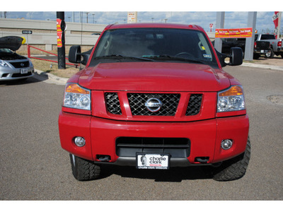 nissan titan 2012 red pro 4x flex fuel 8 cylinders 4 wheel drive automatic 78552