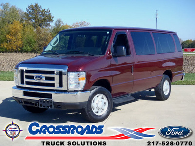 ford e series wagon 2009 red wagon e 350 xlt 12 pass  flex fuel 8 cylinders 2 wheel drive automatic 62708