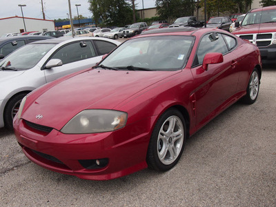 hyundai tiburon 2005 red coupe gt v6 6 cylinders automatic 77301