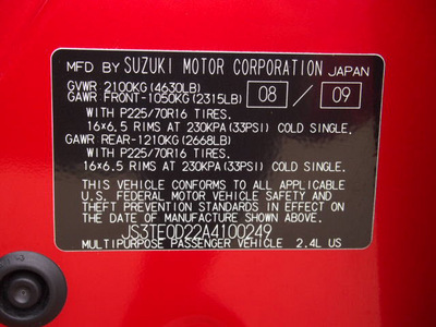 suzuki grand vitara 2010 red suv premium 4 cylinders automatic 75150