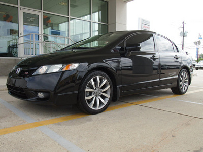 honda civic 2009 black sedan si gasoline 4 cylinders front wheel drive 6 speed manual 77521