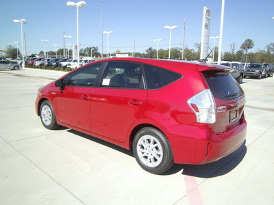 toyota prius v 2012 red wagon three hybrid 4 cylinders front wheel drive automatic 75569