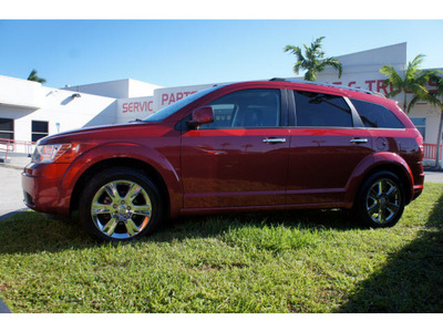 dodge journey 2010 dk  red suv r t gasoline 6 cylinders front wheel drive automatic 33157