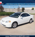 honda civic 2002 white coupe ex gasoline 4 cylinders front wheel drive 5 speed manual 76108