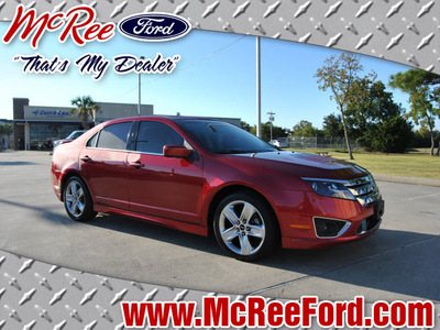 ford fusion 2010 dk  red sedan sport gasoline 6 cylinders front wheel drive automatic with overdrive 77539