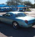 ford thunderbird 2002 lt  blue deluxe gasoline 8 cylinders rear wheel drive automatic 76049