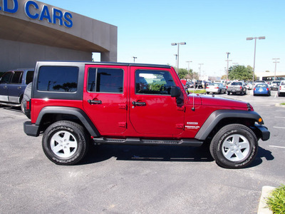 jeep wrangler unlimited 2012 red suv sport gasoline 6 cylinders 4 wheel drive automatic 75075