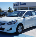 hyundai accent 2013 white hatchback gs 4 cylinders automatic 77094