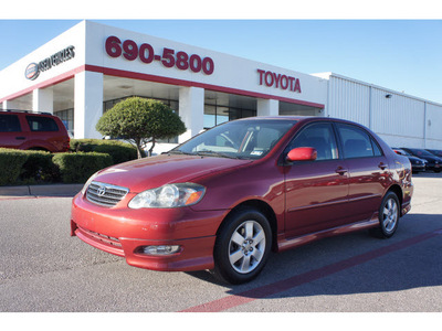 toyota corolla 2005 red sedan s gasoline 4 cylinders front wheel drive automatic 76543