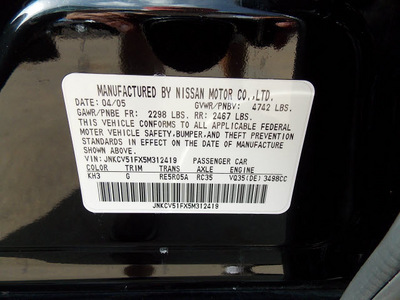 infiniti g35 2005 black sedan x 6 cylinders shiftable automatic 77074