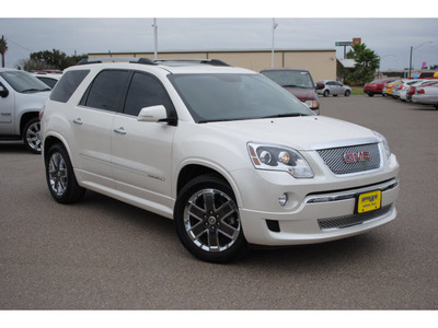 gmc acadia 2011 white suv denali gasoline 6 cylinders front wheel drive automatic 78572
