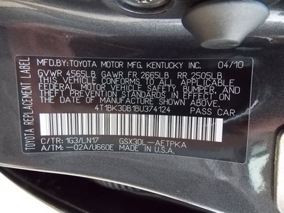 toyota avalon 2011 black sedan gasoline 6 cylinders front wheel drive shiftable automatic 77074