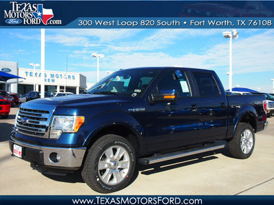 ford f 150 2013 blue lariat flex fuel 8 cylinders 4 wheel drive automatic 76108