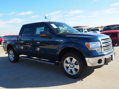 ford f 150 2013 blue lariat flex fuel 8 cylinders 4 wheel drive automatic 76108