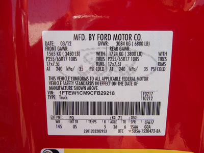 ford f 150 2012 red xlt flex fuel 6 cylinders 2 wheel drive automatic 76108