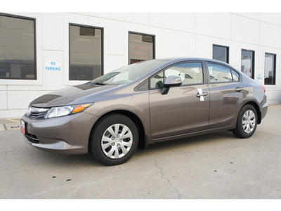 honda civic 2012 brown sedan lx gasoline 4 cylinders front wheel drive not specified 77034