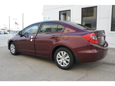 honda civic 2012 dk  red sedan lx gasoline 4 cylinders front wheel drive not specified 77034