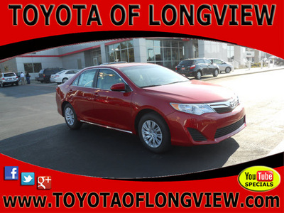 toyota camry 2012 red sedan le gasoline 4 cylinders front wheel drive automatic 75604