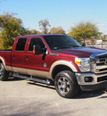 ford f 250 super duty 2011 dk  red lariat biodiesel 8 cylinders 4 wheel drive automatic 76049