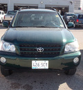 toyota highlander 2001 green suv gasoline 6 cylinders dohc front wheel drive automatic with overdrive 77074