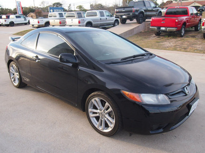 honda civic 2007 black coupe si gasoline 4 cylinders front wheel drive 6 speed manual 76567