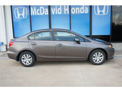 honda civic 2012 gray sedan lx gasoline 4 cylinders front wheel drive not specified 77034