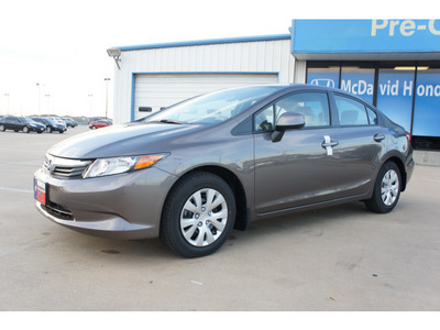 honda civic 2012 gray sedan lx gasoline 4 cylinders front wheel drive not specified 77034