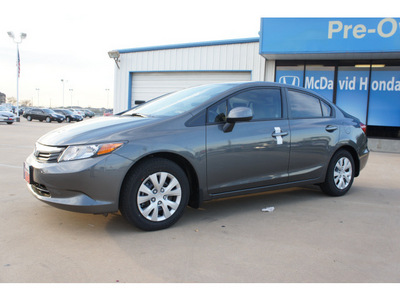 honda civic 2012 dk  gray sedan lx gasoline 4 cylinders front wheel drive not specified 77034