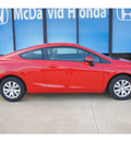 honda civic 2012 red coupe lx gasoline 4 cylinders front wheel drive not specified 77034