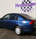 honda civic 2003 eternal blue sedan lx gasoline 4 cylinders sohc front wheel drive automatic 80905