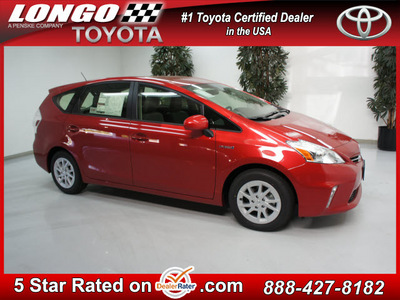 toyota prius v 2013 barcelona red wagon three hybrid 4 cylinders front wheel drive cont  variable trans  91731