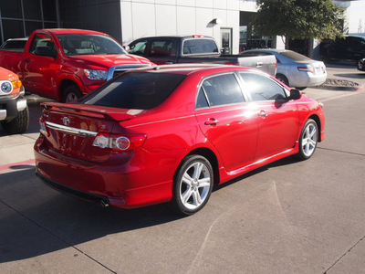 toyota corolla 2013 red sedan s gasoline 4 cylinders front wheel drive automatic 76053