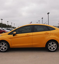 ford fiesta 2012 orange sedan sel gasoline 4 cylinders front wheel drive automatic 76018
