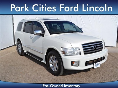 infiniti qx56 2007 white suv gasoline 8 cylinders rear wheel drive 5 speed automatic 75235