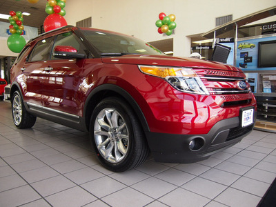 ford explorer 2013 red suv limited flex fuel 6 cylinders 2 wheel drive automatic 77505