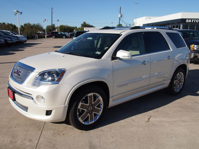gmc acadia 2012 white suv denali gasoline 6 cylinders front wheel drive automatic 77521