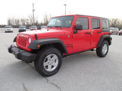 jeep wrangler unlimited 2013 red suv sport gasoline 6 cylinders 4 wheel drive automatic 45840