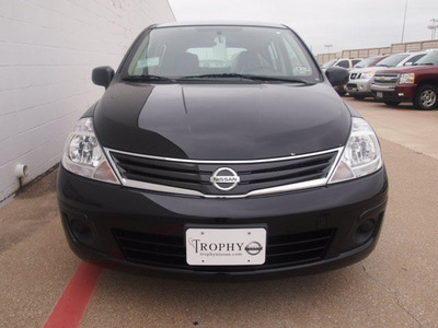 nissan versa 2012 black hatchback 1 8 s gasoline 4 cylinders front wheel drive 4 speed automatic 75150