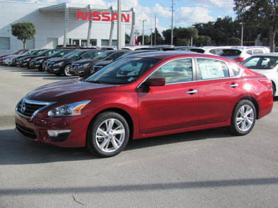 nissan altima 2013 red sedan sv gasoline 4 cylinders front wheel drive cont  variable trans  33884