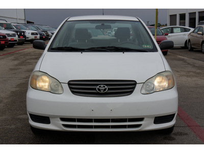 toyota corolla 2003 white sedan ce gasoline 4 cylinders front wheel drive automatic 76543