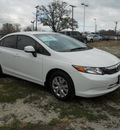 honda civic 2012 white sedan lx gasoline 4 cylinders front wheel drive automatic 75606